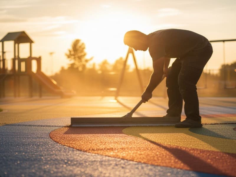 Tools for rubber flooring installation including utility knife and trowel